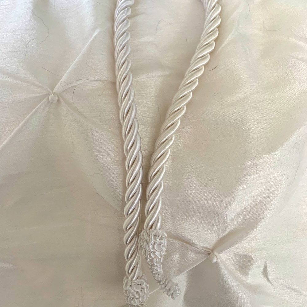 White lined drapes